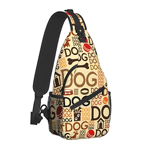 Hunde Sling Bag für Damen Herren, Animal Design Crossbody Umhängetaschen Casual Sling Rucksack Brusttasche Reisen Wandern Daypack für Outdoor von AOOEDM