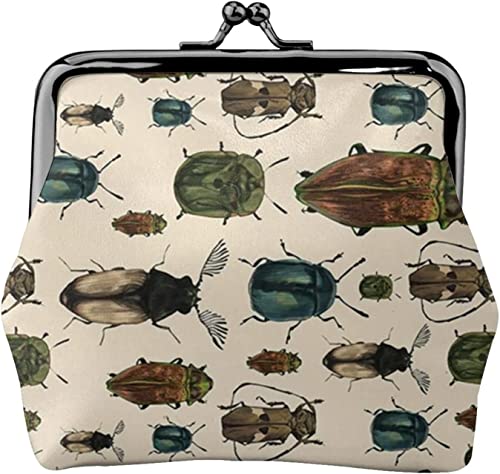 Insect Damen-Leder-Geldbörse, Kleingeldbeutel mit Kiss-Lock-Verschluss, Schnallen-Geldbörse für Mädchen-Geschenk von AOOEDM