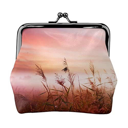 Kleine Geldbörse mit nebligem Landschaftsdruck, Ledertasche mit Kussverschluss, Kleingeldbörse, Geschenke für Männer und Frauen von AOOEDM