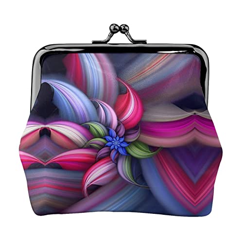 Kleine Geldbörse mit schönem Blumendruck, Ledertasche mit Kussverschluss, Kleingeldbörse, Geschenke für Männer und Frauen von AOOEDM