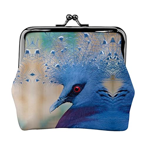 Kleine Geldbörse mit süßem Liebesvogel-Aufdruck, Ledertasche mit Kussverschluss, Kleingeldbörse, Geschenke für Männer und Frauen von AOOEDM