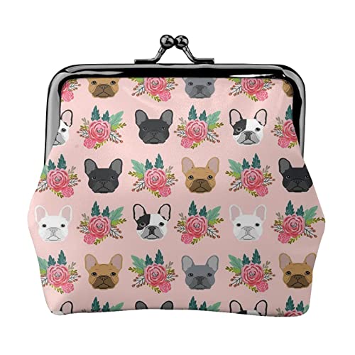 Kleiner Geldbeutel mit Blumen- und Hundedruck, Ledertasche mit Kussverschluss, Kleingeldbörse, Geschenke für Männer und Frauen Kleiner Geldbeutel mit Blumen- und Hundedruck, Ledertasche mit Kussverschluss, Kleingeldbörse, Geschenke für Männer und Frauen von AOOEDM