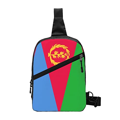 Kleiner Sling-Rucksack, Unisex-Flagge von Eritrea, Faltbare Umhängetasche, Brust-Crossbody-Tagesrucksack von AOOEDM