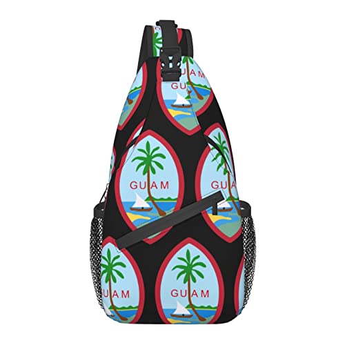 Kompatibel mit Guam US Flag Sling Bag Sling Rucksack, Schulter Brust Umhängetasche Geldbörse Leichter Mehrzweck Kleiner Tagesrucksack Outdoor Wandern Camping Reisen Damen Herren Jungen Mädchen von AOOEDM