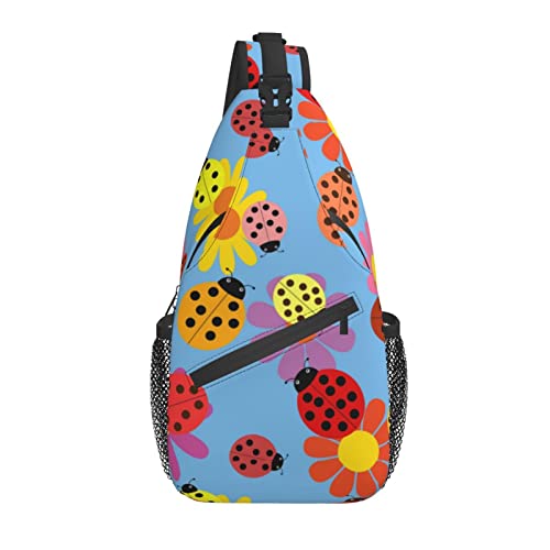 Ladybug Sling Bag Casual Crossbody Schulterrucksack Brust Daypack für Männer Frauen Reisen Sport Wandern Fitnessstudio von AOOEDM