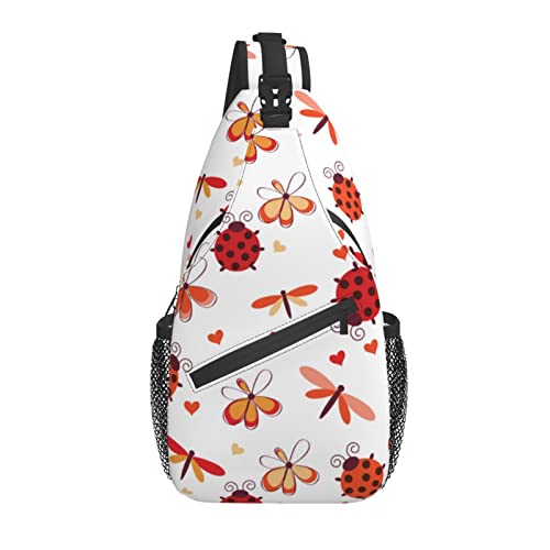 Ladybug Sling Bag Casual Crossbody Schulterrucksack Brust Daypack für Männer Frauen Reisen Sport Wandern Fitnessstudio von AOOEDM