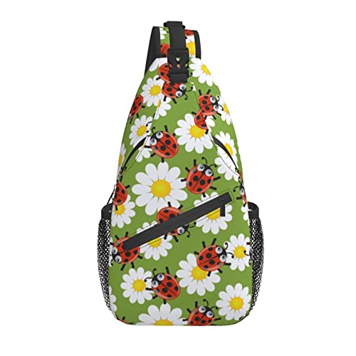 Ladybug Sling Bag Casual Crossbody Schulterrucksack Brust Daypack für Männer Frauen Reisen Sport Wandern Fitnessstudio von AOOEDM