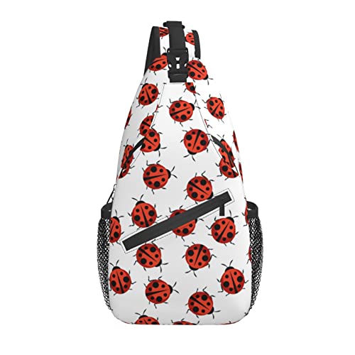 Ladybug Sling Bag Casual Crossbody Schulterrucksack Brust Daypack für Männer Frauen Reisen Sport Wandern Fitnessstudio von AOOEDM