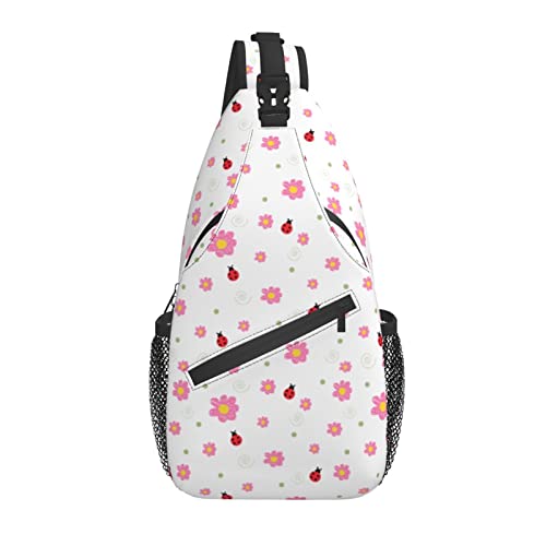 Ladybug Sling Bag Casual Crossbody Schulterrucksack Brust Daypack für Männer Frauen Reisen Sport Wandern Fitnessstudio von AOOEDM