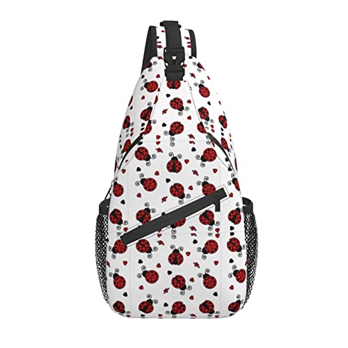 Ladybug Sling Bag Casual Crossbody Schulterrucksack Brust Daypack für Männer Frauen Reisen Sport Wandern Fitnessstudio von AOOEDM