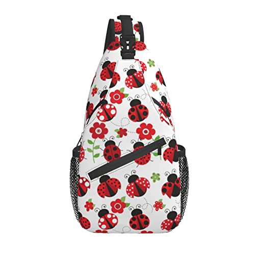 Ladybug Sling Bag Casual Crossbody Schulterrucksack Brust Daypack für Männer Frauen Reisen Sport Wandern Fitnessstudio von AOOEDM