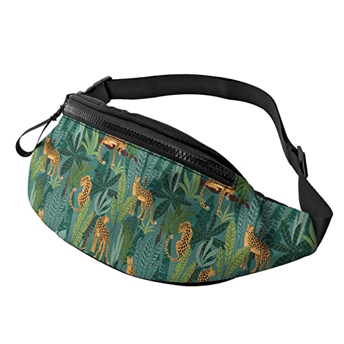 Leopard Leaves Forest Fanny Pack Sport Casual Hüfttasche für Damen Herren Modisch von AOOEDM