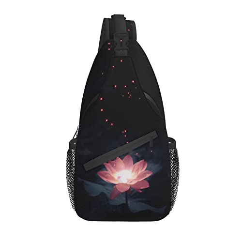 Lotus Sling Bag Casual Crossbody Flower Shoulder Bag Rucksack Chest Daypack für Outdoor Beach von AOOEDM