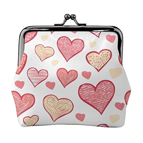 Love Damen-Geldbörse aus Leder, Kleingeldtasche mit Kiss-Lock-Verschluss, Schnallen-Geldbörse für Damen und Mädchen von AOOEDM