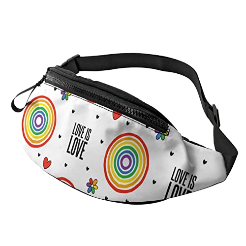 Love is Love Rainbow Circle Fanny Pack Sport Casual Hüfttasche für Damen Herren Modisch von AOOEDM