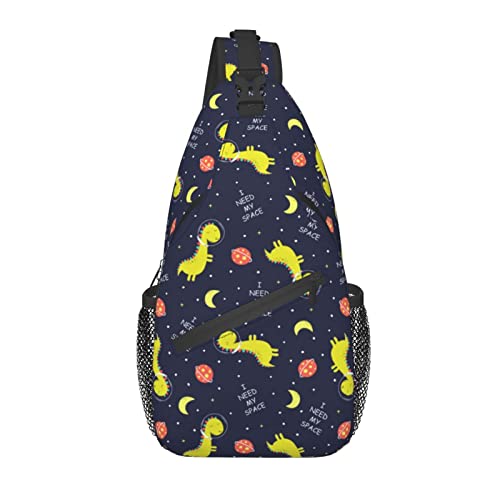 Lustige Dinosaurier Sling Bag Casual Crossbody Schulterrucksack Brust Casual Daypack Dino Bag für Outdoor von AOOEDM