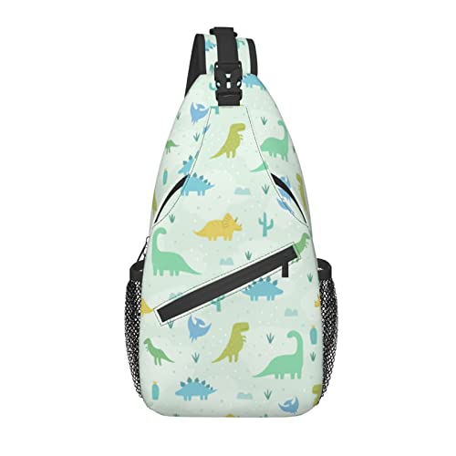 Lustige Dinosaurier Sling Bag Casual Crossbody Schulterrucksack Brust Casual Daypack Dino Bag für Outdoor von AOOEDM