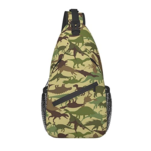 Lustige Dinosaurier Sling Bag Casual Crossbody Schulterrucksack Brust Casual Daypack Dino Bag für Outdoor von AOOEDM