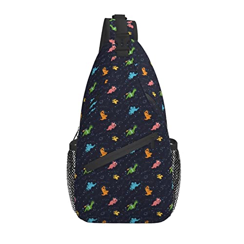 Lustiger Dinosaurier Sling Rucksack Dino Brusttaschen Crossbody Umhängetasche Büro Arbeit Reisen Wandern Tagesrucksack für Frauen Männer Lustiger Dinosaurier Sling Rucksack Dino Brusttaschen Crossbody Umhängetasche Büro Arbeit Reisen Wandern Tagesrucksack für Frauen Männer von AOOEDM