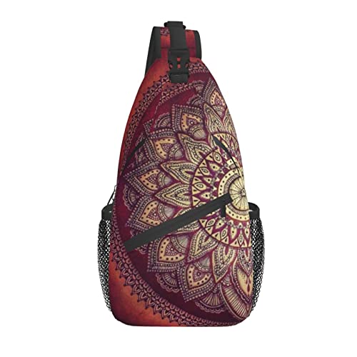 Mandala Flower Sling Bag Casual Crossbody Flower Shoulder Bag Rucksack Chest Daypack für Outdoor von AOOEDM