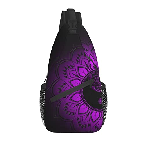 Mandala Flower Sling Bag Casual Crossbody Flower Shoulder Bag Rucksack Chest Daypack für Outdoor von AOOEDM