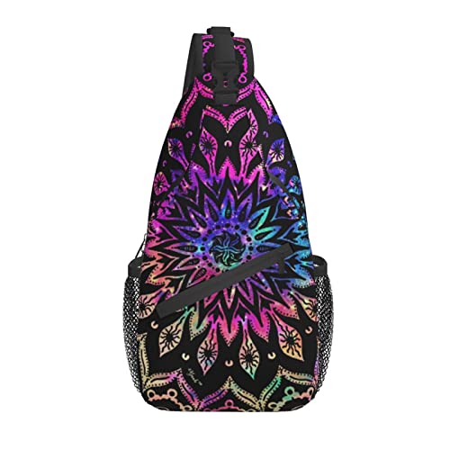 Mandala Flower Sling Bag Casual Crossbody Flower Shoulder Bag Rucksack Chest Daypack für Outdoor von AOOEDM