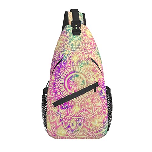 Mandala Flower Sling Bag Casual Crossbody Flower Shoulder Bag Rucksack Chest Daypack für Outdoor von AOOEDM