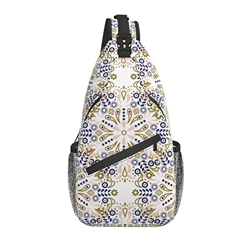 Mandala Sling Bag Crossbody Sling Rucksack Brusttasche Daypack Reisen Wandern Umhängetasche für Männer Frauen von AOOEDM