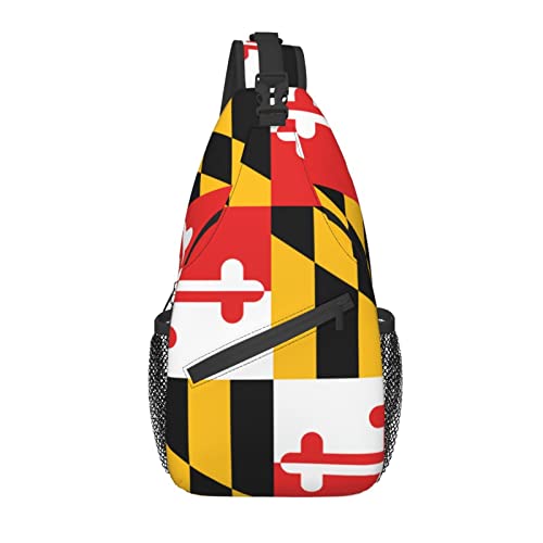 Maryland Flag Crossbody Sling Rucksack Sling Bag Reise Wandern Brusttasche Tagesrucksack von AOOEDM