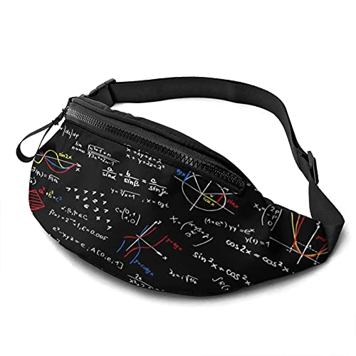 Mathematiktafel Matheformeln Gürteltasche für Damen Herren Mode Gürteltasche Hüfttasche mit verstellbarem Gürtel für Reisen im Freien Sport Laufen von AOOEDM