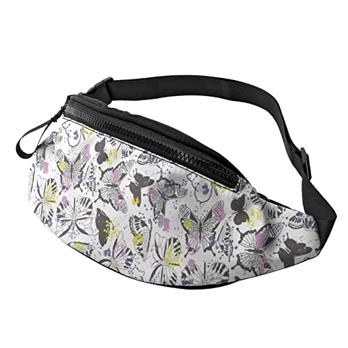 Moderne Elegante graue Schmetterlings-Fanny-Pack-Sport-beiläufige Hüfttasche für Frauen-Männer Modisch von AOOEDM