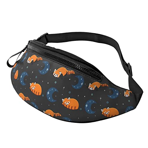 Mond und roter Panda große Gürteltasche für Männer, Geschenke für Sport, Training, Reisen, Laufen, lässige Hüfttasche von AOOEDM