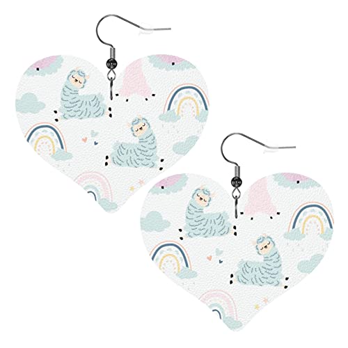 Niedliche Ohrringe aus Alpaka-Leder mit Cartoon-Motiv, einfache Ohrhänger für Damen und Mädchen, Geschenke für Sie von AOOEDM