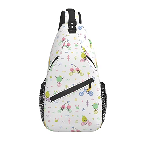 Niedliches Tier Fahrrad Damen Umhängetasche Casual Crossbody Niedliche Umhängetasche Rucksack Brust Daypack für Outdoor von AOOEDM