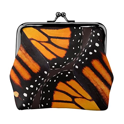 Orangefarbene Monarch-Schmetterlingsflügel-Damen-Ledergeldbörse, Kleingeldbeutel mit Kiss-Lock-Verschluss, Schnallen-Geldbörse für Mädchen-Geschenk Orangefarbene Monarch-Schmetterlingsflügel-Damen-Ledergeldbörse, Kleingeldbeutel mit Kiss-Lock-Verschluss, Schnallen-Geldbörse für Mädchen-Geschenk von AOOEDM