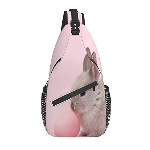 Ostern Pink Bunny Rabbit Egg Cross Chest Bag Diagonally Sling Rucksack Crossbody Umhängetasche Reisen Wandern Daypacks für Männer Frauen von AOOEDM