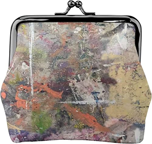 Paint Abstract Graffiti Grunge White Orange Blue Damen-Ledergeldbörse, Kleingeldbeutel mit Kiss-Lock-Verschluss, Schnalle als Geschenk für Mädchen Paint Abstract Graffiti Grunge White Orange Blue Damen-Ledergeldbörse, Kleingeldbeutel mit Kiss-Lock-Verschluss, Schnalle als Geschenk für Mädchen von AOOEDM