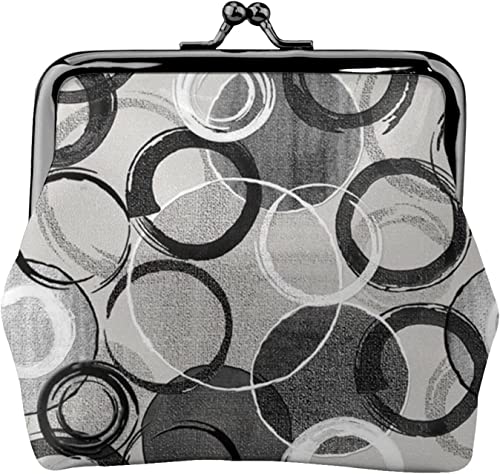 Painted Circles Damen-Leder-Geldbörse, Kleingeldbeutel mit Kiss-Lock-Verschluss, Schnallen-Geldbörse für Mädchen-Geschenk von AOOEDM