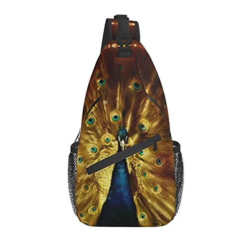 Peacock Sling Bag Casual Crossbody Feather Shoulder Bag Rucksack Chest Daypack für Damen Mädchen Outdoor von AOOEDM