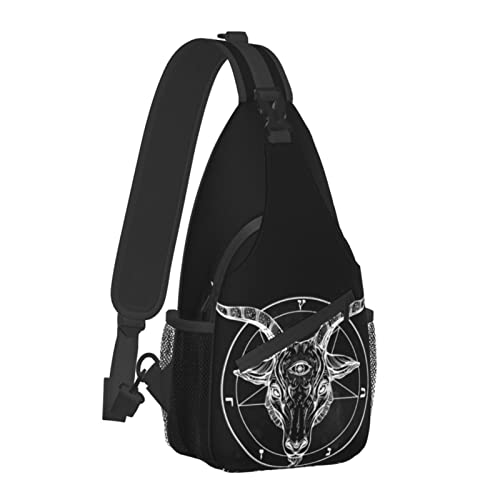 Pentagram Baphomet Outdoor Crossbody Umhängetasche für Unisex-Wanderrucksack für Junge Erwachsene von AOOEDM