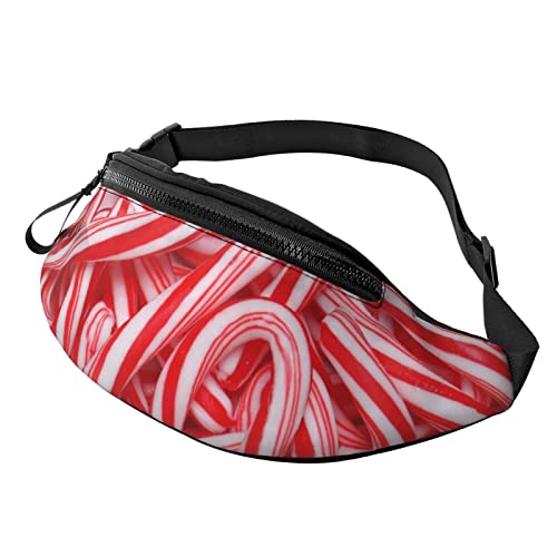 Peppermint Candy Canes Weihnachten Große Gürteltasche für Männer, Geschenke für Sport, Training, Reisen, Laufen, Lässige Gürteltasche von AOOEDM