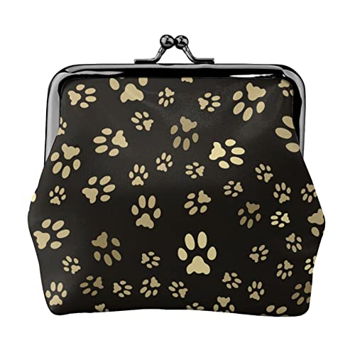 Pet Footprint Damen-Leder-Geldbörse, Kleingeldbeutel mit Kiss-Lock-Verschluss, Schnallen-Geldbörse für Mädchen-Geschenk von AOOEDM