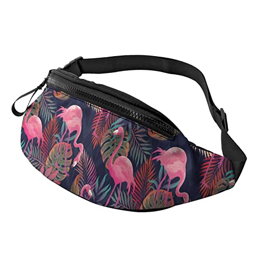 Pink Flamingo Palme Bauchtasche Sport Casual Hüfttasche für Damen Herren Modisch von AOOEDM