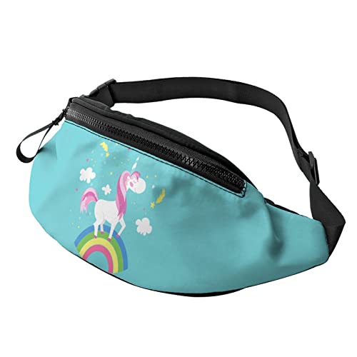 Pink Hair Unicorn Rainbow Cloud Fanny Pack Sport Casual Hüfttasche für Damen Herren Modisch von AOOEDM