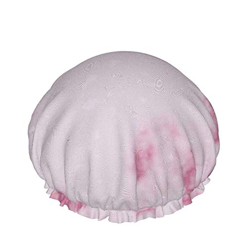 Pink Marble Leisure Double Layer Waterproof Bath Cap Wiederverwendbare wasserdichte Beauty Salon Spa Bath Cap für Frauen von AOOEDM