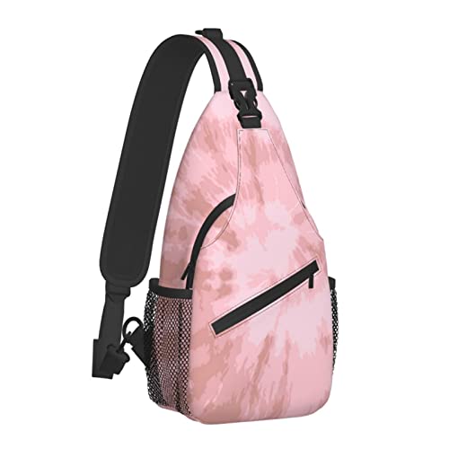 Pink Tie Dye Spiral Bohemian Sling Bag für Damen Herren, Crossbody Umhängetaschen Casual Sling Rucksack Brusttasche Reise Wandern Daypack für Outdoor von AOOEDM