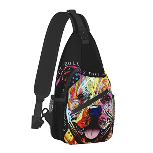 Pitbull Florecent Dog Outdoor Umhängetasche für den Unisex-Wanderrucksack für Junge Erwachsene von AOOEDM