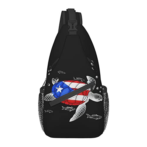 Puerto Rico Flag Sling Bag Crossbody Rucksack Schulter Brusttasche Puerto Rico Reise Wandern Tagesrucksack für Damen Herren von AOOEDM