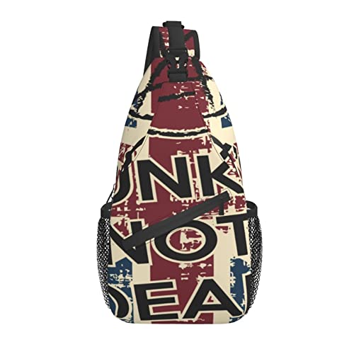 Punk'SDead Retro Uk England Flagge Kreuz Brusttasche Diagonally Sling Rucksack Crossbody Umhängetasche Reisen Wandern Tagesrucksäcke für Männer Frauen von AOOEDM