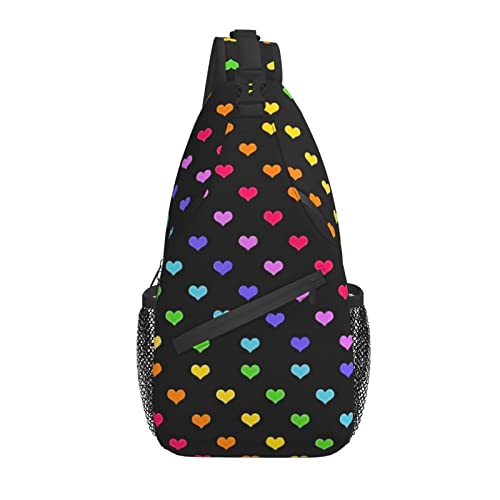 Rainbow Sling Bag Casual Crossbody LGBT Umhängetasche Rucksack Chest Daypack für Outdoor von AOOEDM